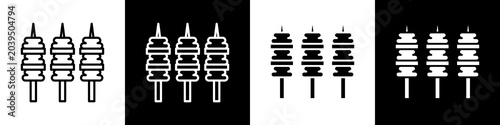 Bild auf Leinwand Yakitori black and white icon design concept