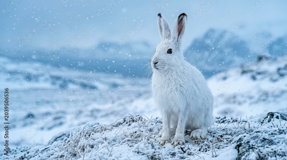 Obraz premium Arctic Hare In Winter Silence