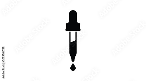 Photography pipette with droplet silhouette dropper laboratory chemistry science medical equ