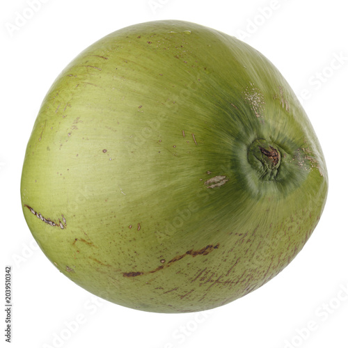 green coconut isolated on a white background