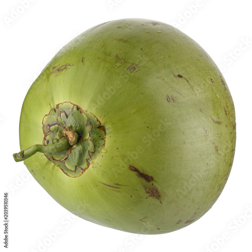green coconut isolated on a white background