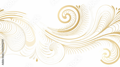 Photos ornate floral ornament in gold and white vector style pattern scrollwork design