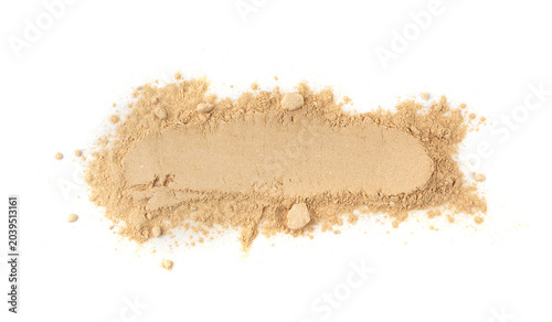 Tableau sur toile Maca powder isolated, dry Peruvian ginseng powder, ground ayak willku superfood,