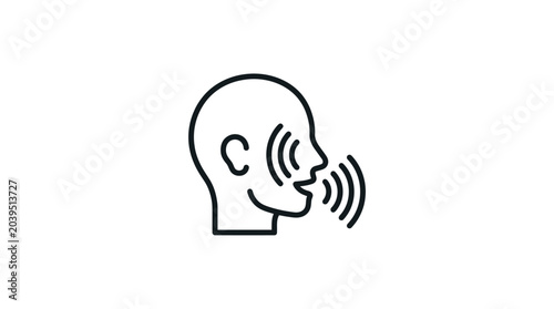 Bild auf Leinwand Voice Recognition and Speaking Person Outline Icon