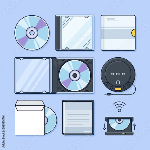 Slika na platnu A collection of various digital media storage and playback devices