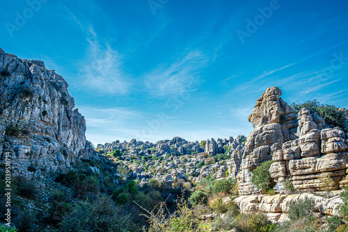 Quadro em tela Limestone Rock Formations In El Torcal Andalusia