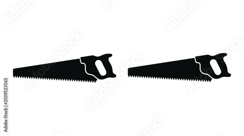 Photos two handsaws silhouette on white background handsaw saw tool cutting craft works