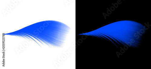 Tableau sur toile Abstract blue brush stroke vector isolated on transparent and black backgrounds