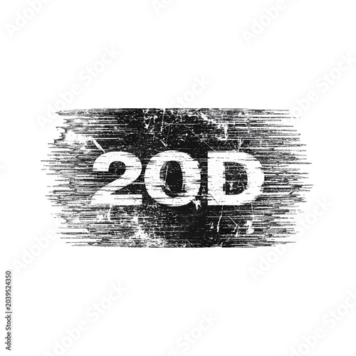 A distressed black and white graphic design featuring bold numbers and letters