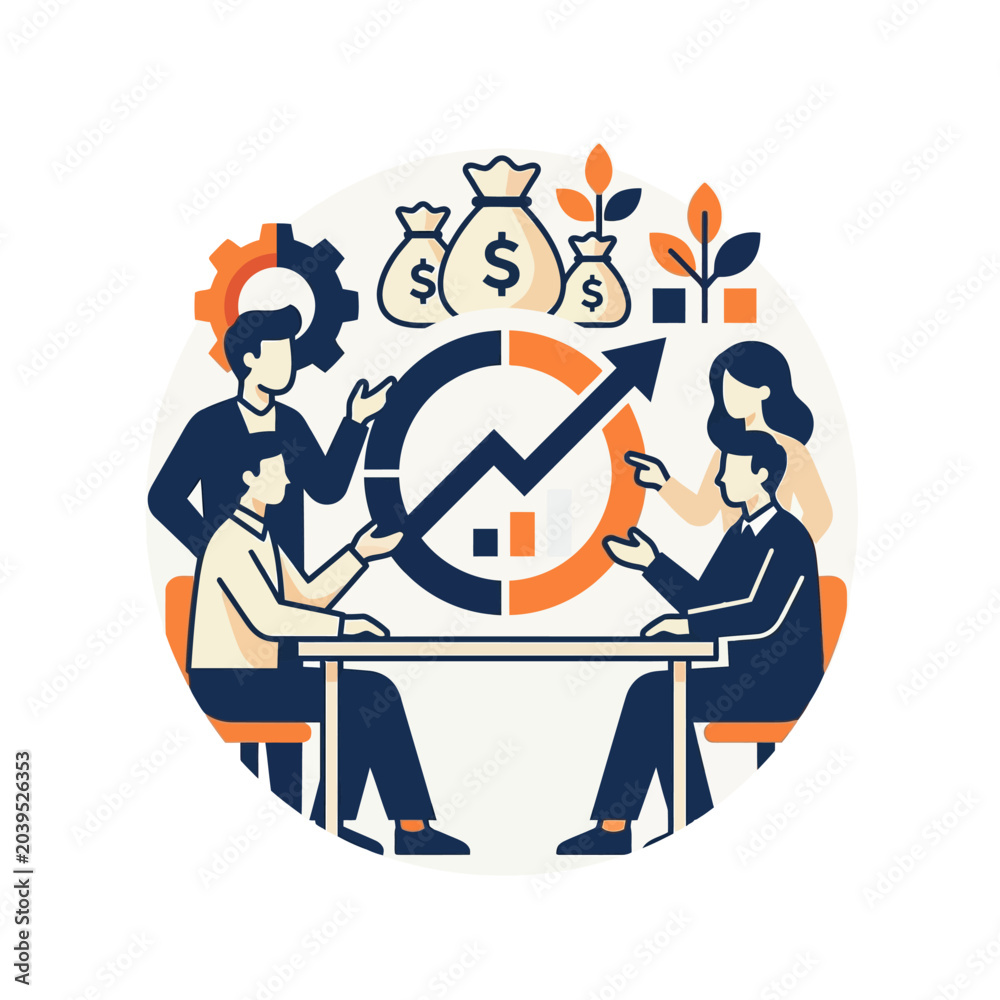 Fototapeta premium Team collaboration for business growth and financial success.