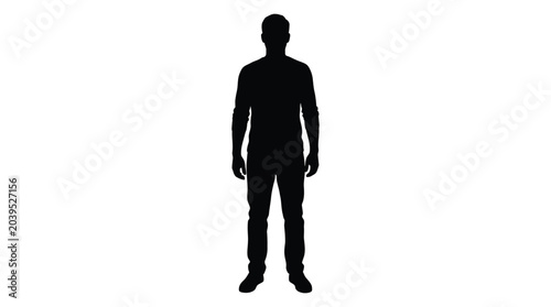 Foto standing man silhouette on white background figure human person male shape profi