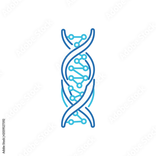 Vertical DNA double helix genetic strand icon.
