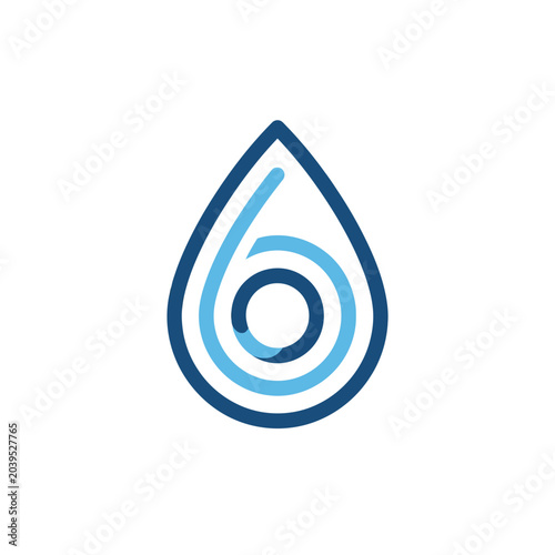 Water drop icon with internal circular motif.