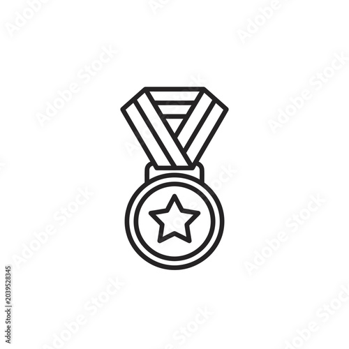 Winner award medal icon with star symbol design.