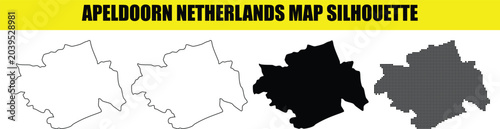Fényképezés Apeldoorn netherlands map silhouette simple outline and filled shapes graphic