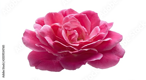 Beautiful Pink Rose Flower Isolated on White Background.