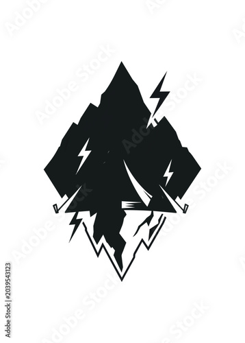 Abstract geometric illustration black and white vector graphic design
