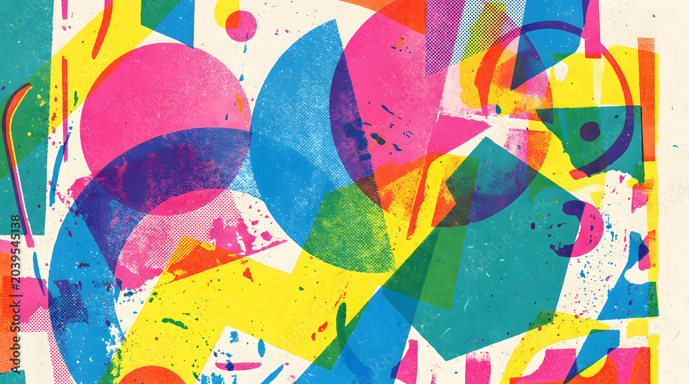 Fototapeta premium Abstract Colorful Geometric Shapes Composition