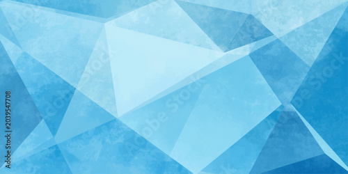 Blue abstract geometric triangle vector background with modern ice texture pattern and polygonal light design wallpaper