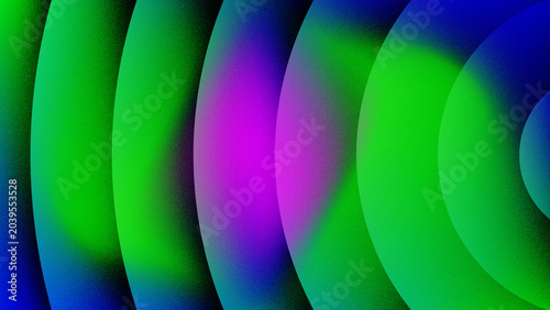 Vászonkép Abstract colorful background with green lines and futuristic digital wave patter