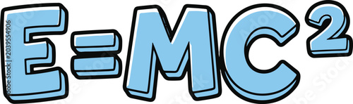 Plakat E=MC² Einstein's Famous Equation Cartoon Style