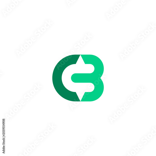 CB monogram logo with green tone color