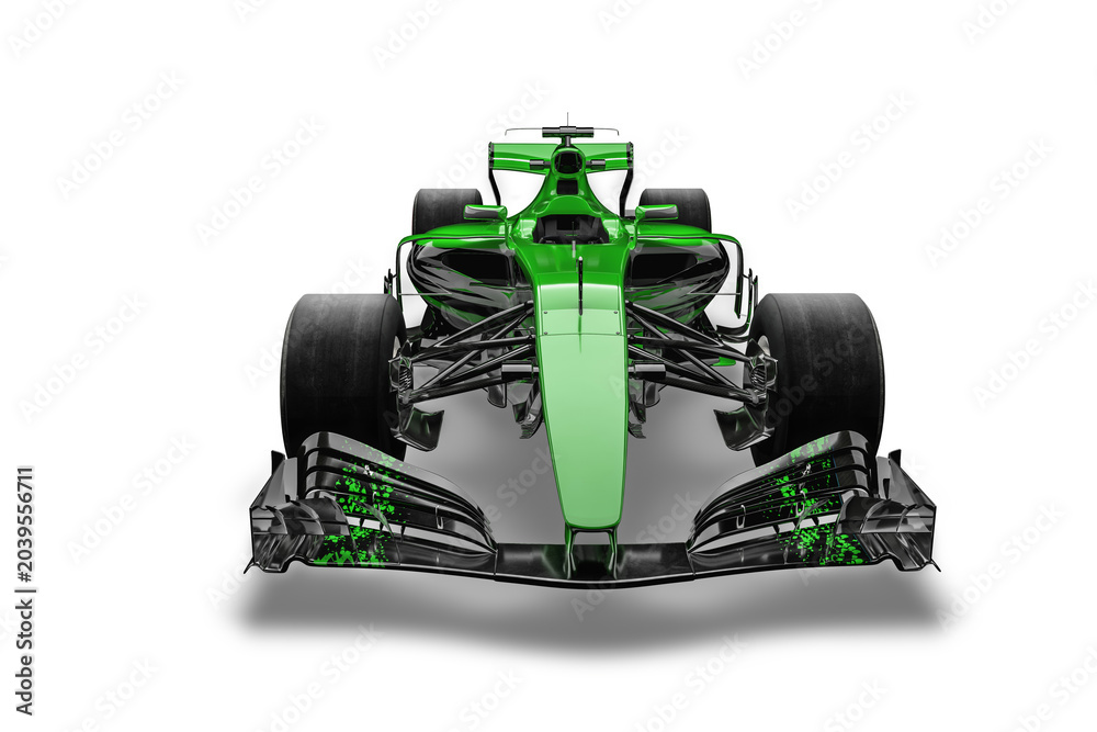 Obraz premium Race car on a white isolated background. 3d rendering. 3d illustration