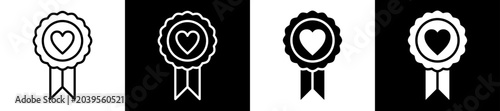 Photos Volunteer Icon Black And White Vector Illustration.