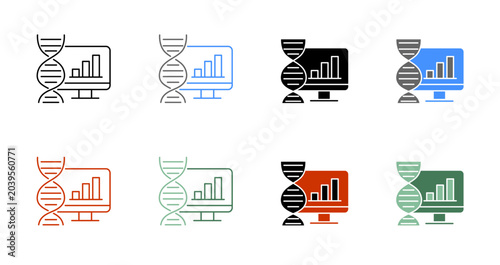 Foto DNA Sequencing and Bioinformatics Icon Vector Illustration Editable