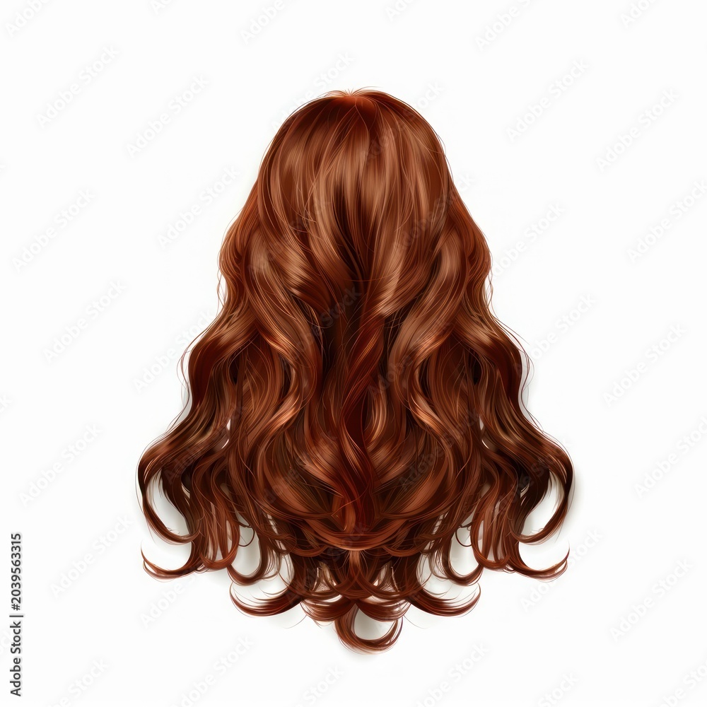Fototapeta premium Luxurious wavy brown hair wig