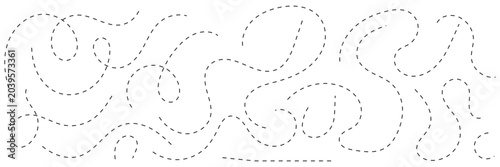 Fotografía Travel Route Dotted Line Path with Destination Marker Vector Illustration