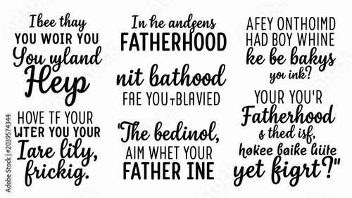 Cuadro en lienzo Fatherhood quotes, typography, phrases, black text, vector, illustrations, funny