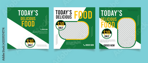 Bio food social media post template	