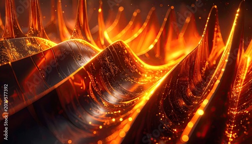 Abstract Fiery Waves of Energy and Light.