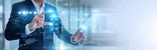 Konstfotografi Crypto investor hands touch virtual screen navigating DeFi liquidity pools