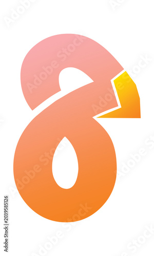 Minimal Number Eight Logo With Gradient