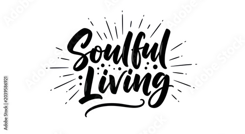 Tableau sur toile Soulful Living Hand Lettering with Rays and Dots
