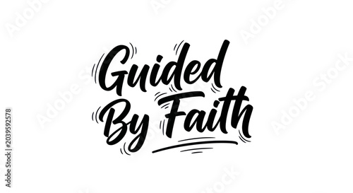 Tableau sur toile Guided By Faith Handwritten Text