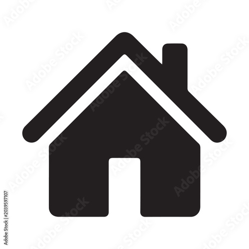 House icon depicts a simple residential building symbol for real estate and navigation apps.