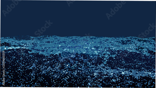 Tableau sur toile undulating landscape in abstract digital art waves terrain scenic blue pattern v