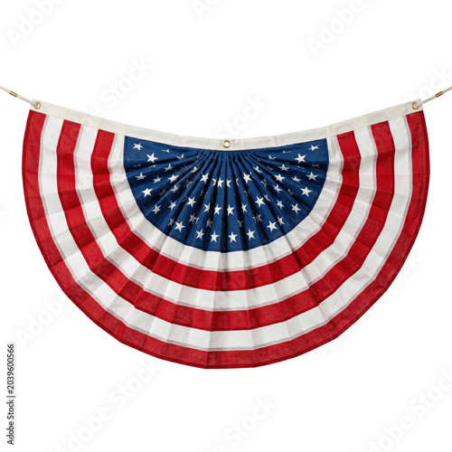 Фотография American flag pleated bunting for patriotic decoration