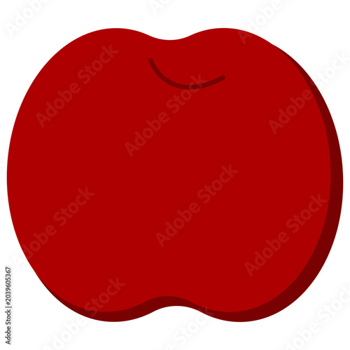 Εκτύπωση καμβά Whole Apple: A solid, deep-red apple showing its full silhouette with a subtle curved indentation at the top suggesting where the stem connects