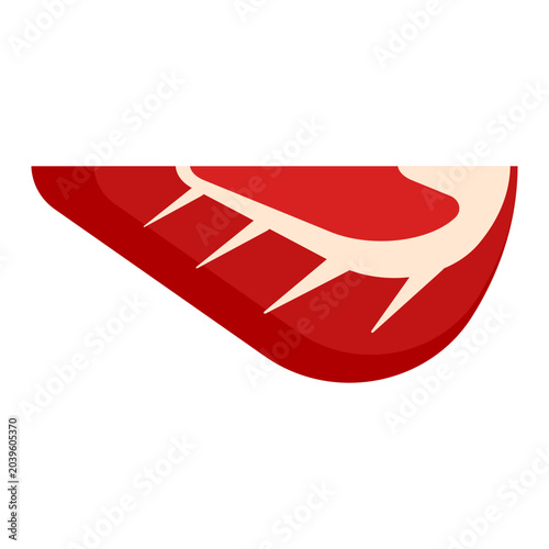 Tableau sur toile Strawberry Slice (Inside View): A diagonal slice from the inner part of the frui