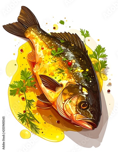 Golden baked fish