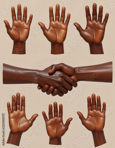 Human palms and handshake