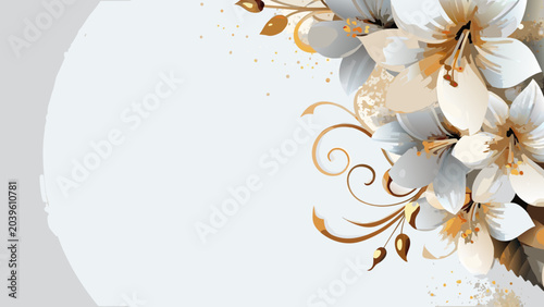 Tableau sur toile a cluster of large pristine white flowers vector illustration flower botanical f