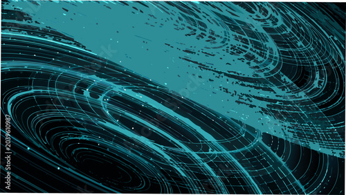 Photos a dynamic swirling tunnel of light vector illustration abstract teal curves moti