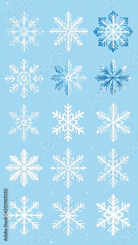 Diverse snowflakes