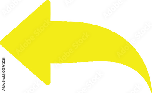 Konstfotografi Yellow left arrow pointing with curved tail