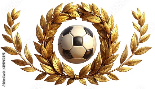 Golden soccer trophy